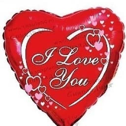 Ф 18" ILY Сердца на красном фоне/FM