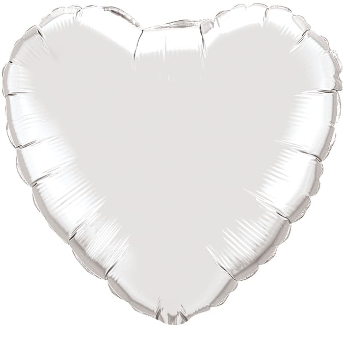 Ф Б/РИС 4" СЕРДЦЕ Металлик Silver / 10 см