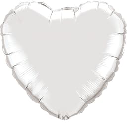 Ф Б/РИС 4" СЕРДЦЕ Металлик Silver / 10 см