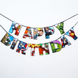 Гирлянда на ленте "Happy Birthday", 170 см, Мстители
