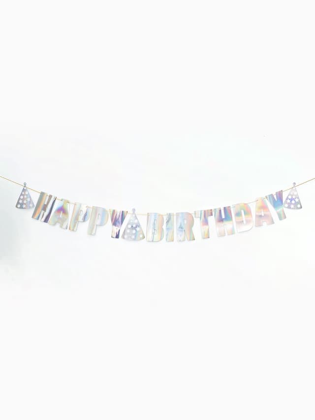 Гирлянда на ленте «Happy Birthday», голография Гирлянда на ленте «Happy Birthday», голография