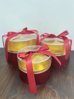 Коробка с прозрачной крышкой, красная, 21,5 x h15 см