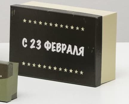 Подарочная коробка «23 февраля», 19 х 13 х 8 см