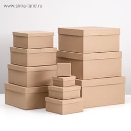 Подарочная коробка "Крафт однотонный" , 21,5 х 21,5 х 11 см