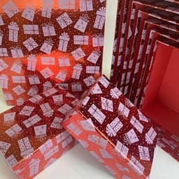 Подарочная коробка Подарки, Красный, Металлик, 33*25,5*14,5 см