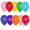 S 12" Цифра 6 Ассорти Пастель