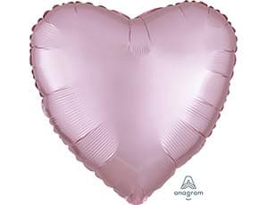Сердца сатин 45 см розовые pink /ang