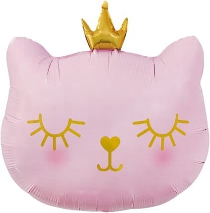 Шар (22''/56 см) Фигура, Котенок Принцесса, Розовый Шар (22''/56 см) Фигура, Котенок Принцесса, Розовый