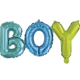 Шар (27"/69см) Фигура,надпись Boy,разноцветн.(только воздухом)