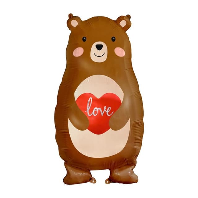 Шар (31"/79см) Фигура, Мишка с сердцем Шар (31"/79см) Фигура, Мишка с сердцем