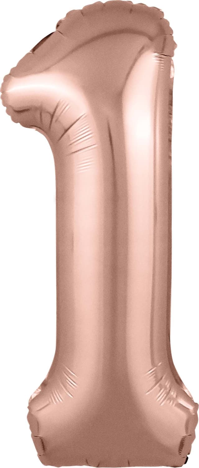 Шар (40''/102 см) Цифра, 1, Slim, розовое золото Шар (40''/102 см) Цифра, 1, Slim, розовое золото