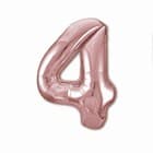 Шар (40''/102 см) Цифра, 4, Slim, розовое золото