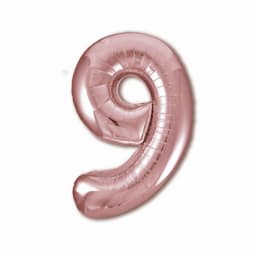 Шар (40''/102 см) Цифра, 6/9, Slim, розовое золото