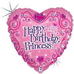 Шар фольга Happy Birthday Princess с гелием 45см