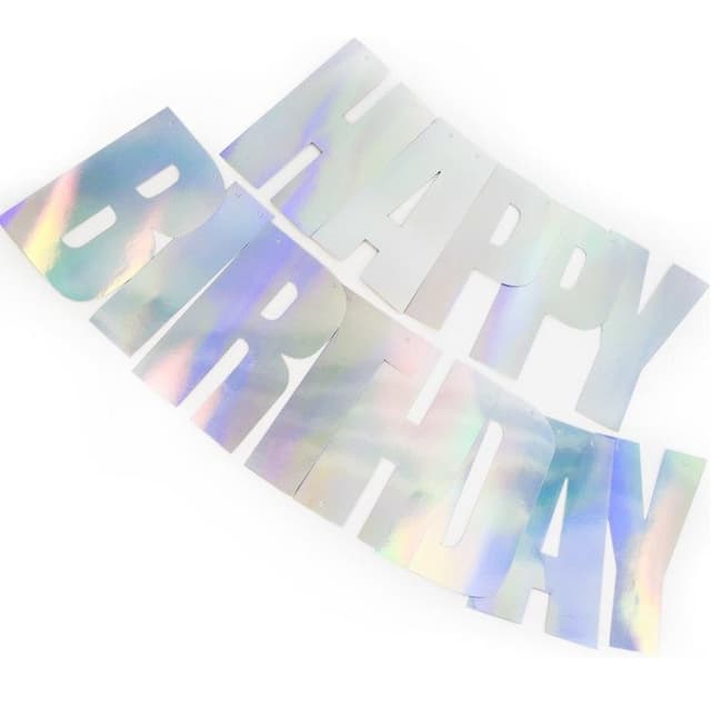 Гирлянда Happy Birthday серебро,голограф Гирлянда Happy Birthday серебро,голограф