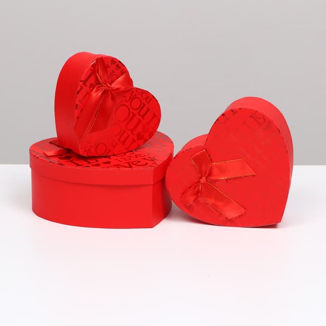 Коробка Сердца, красная, I Love You, 15.5 х 14 х 6 см Коробка Сердца, красная, I Love You, 15.5 х 14 х 6 см