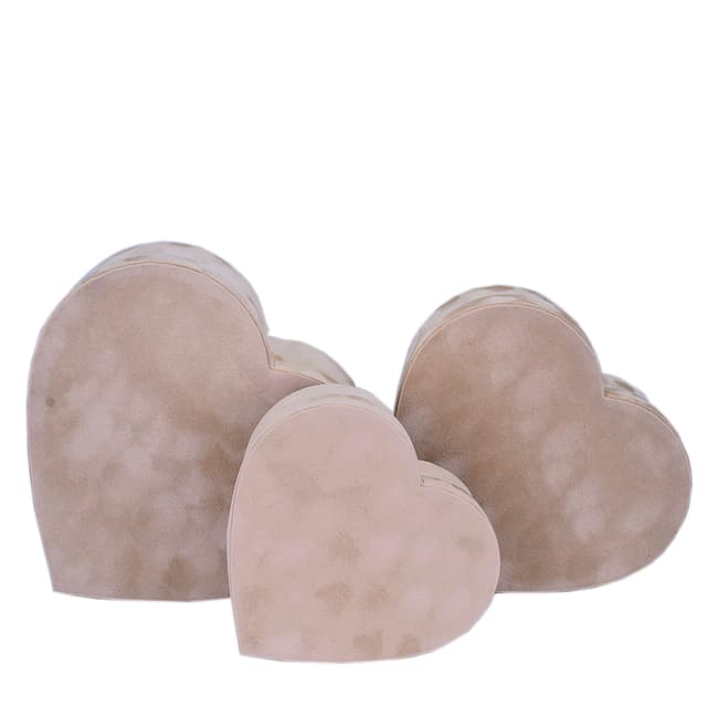 Коробка сердце велюр бежевое L 30 x 27.5 x 12 см Коробка сердце велюр бежевое L 30 x 27.5 x 12 см