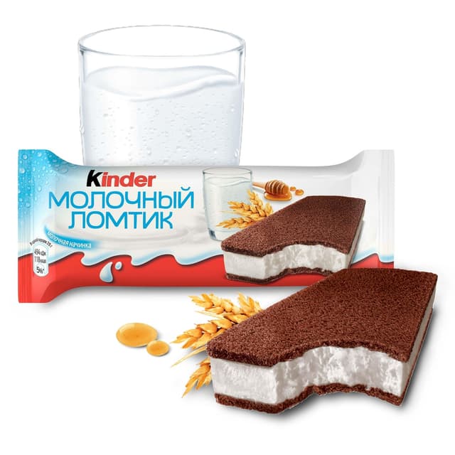 Пирожное Киндер молочный ломтик 28 г Пирожное Киндер молочный ломтик 28 г