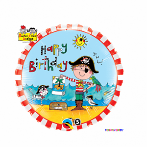 Шар фольга Happy Birthday Пират с гелием 45см