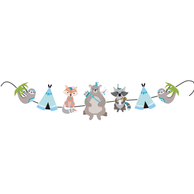 В Гирлянда бумажная (фигурная форма) 2,2 м "С Днем Рождения!" Зверята Бохо В Гирлянда бумажная (фигурная форма) 2,2 м "С Днем Рождения!" Зверята Бохо